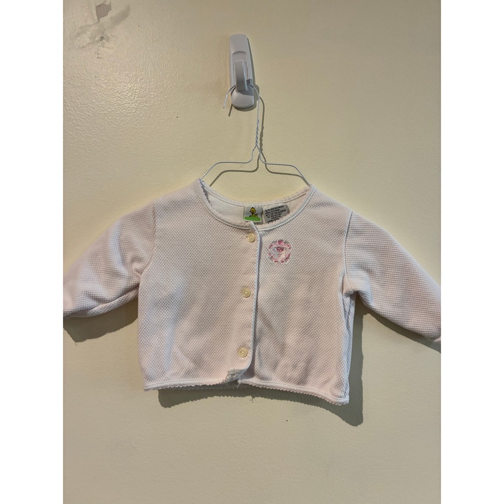 Sesame Street Light Pink Waffle Knit Cardigan Sweater 6-9 Months